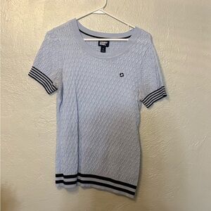 Chase Bank Lands' End Women's Light Blue Cable Knit Sweater